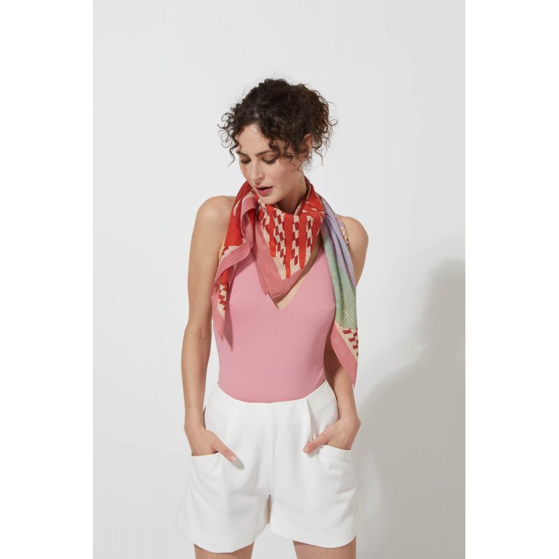 B - Foulard La Vague Grège 2x