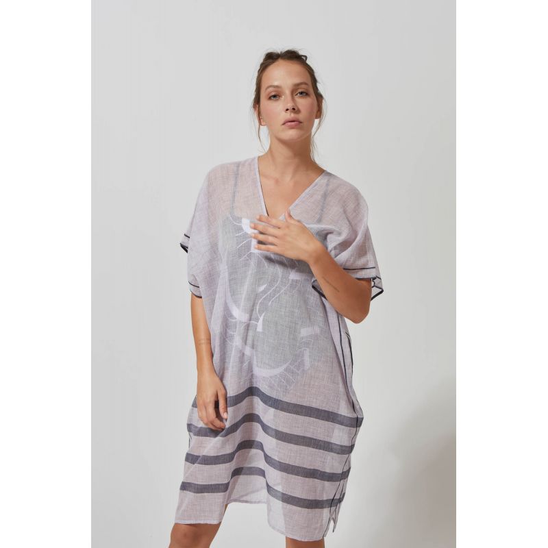 225 - Élia Lagune Lilac Short Beach Dress 2x
