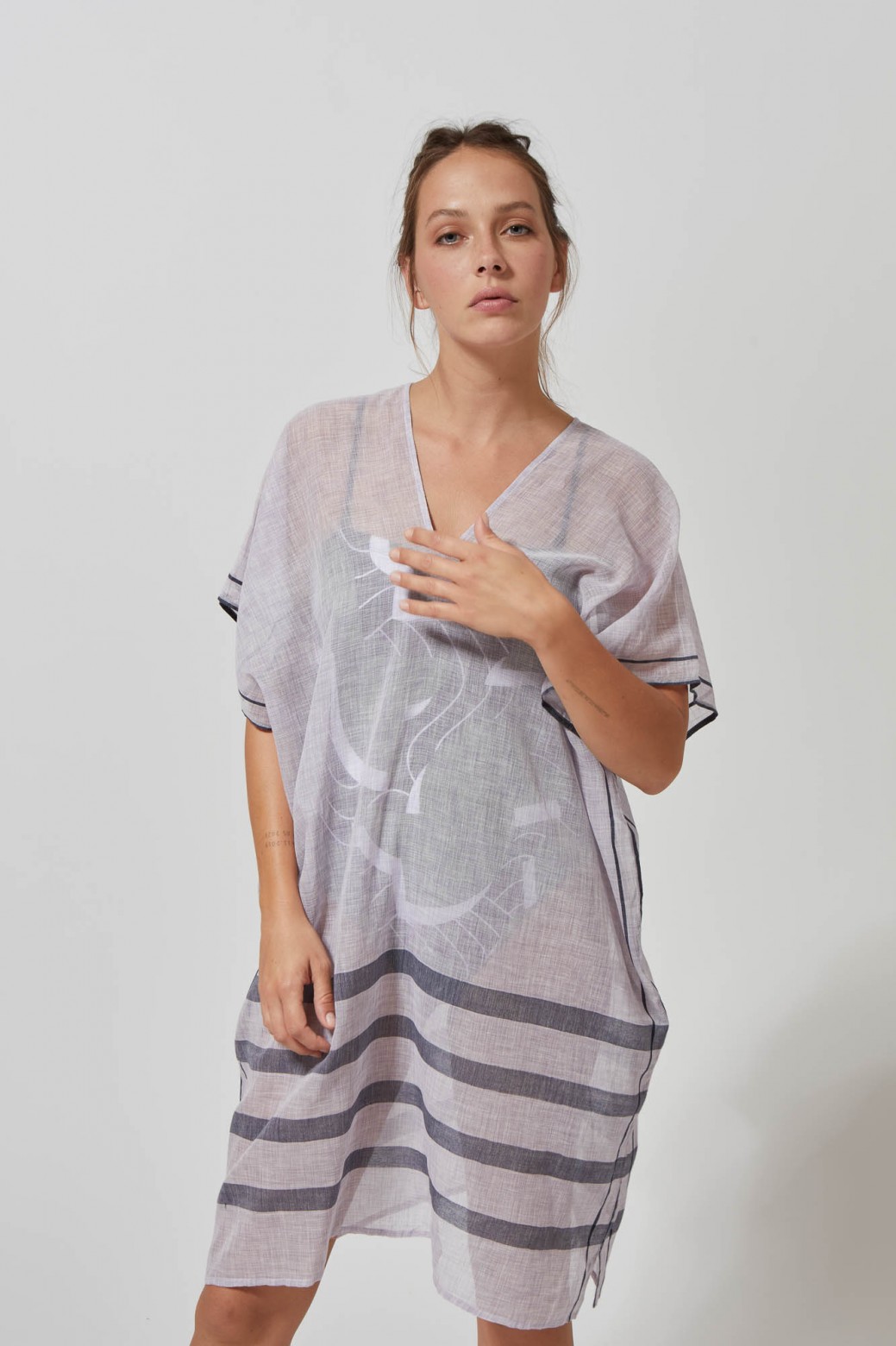 225 - Élia Lagune Lilac Short Beach Dress 2x