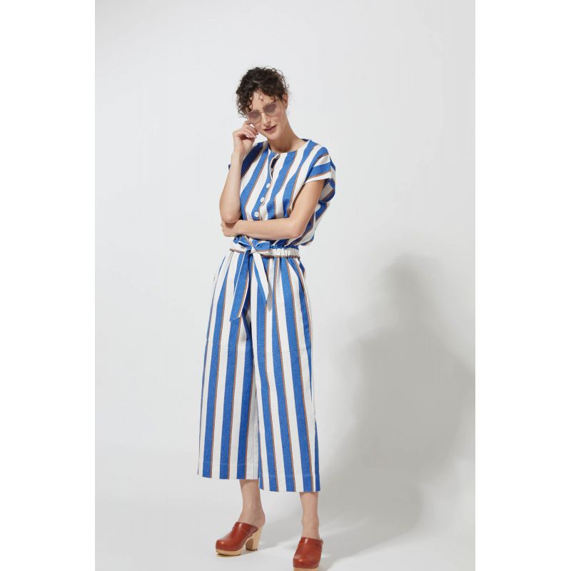 206 - Barbizon Bayadère Blue Jumpsuit 2x