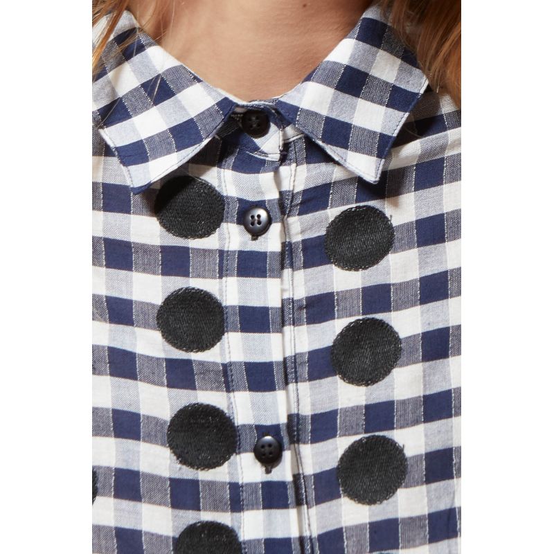 211 - Chemise Rosalie Pois Marine 2x