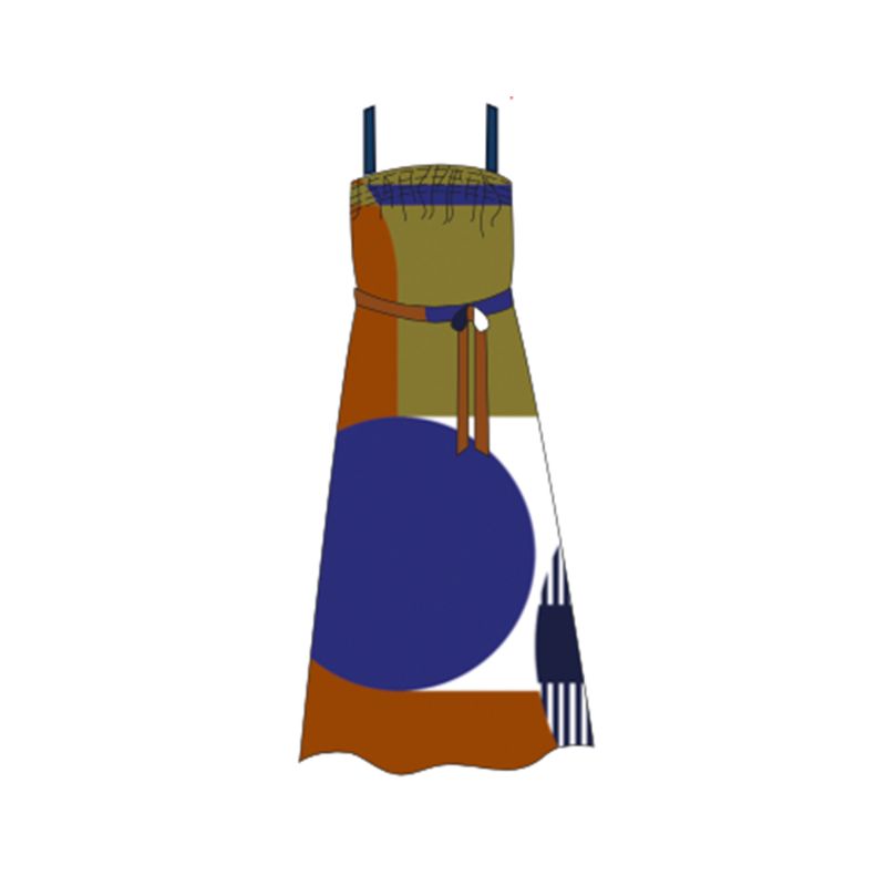 220 - ROBE IRIS ABSTRACT ROUX KAKI LOT DE 2