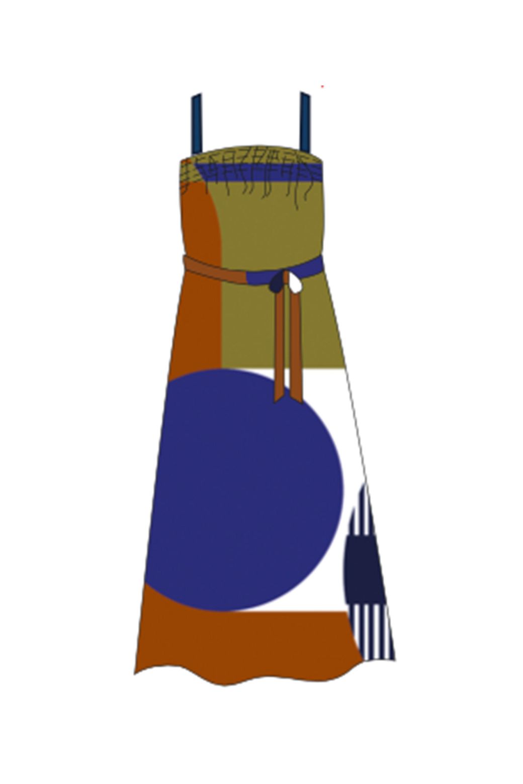 220 - ROBE IRIS ABSTRACT ROUX KAKI LOT DE 2