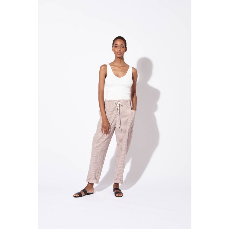 202 - PANTALON BRANDO MERYL LILAS CARAMEL LOT DE 2