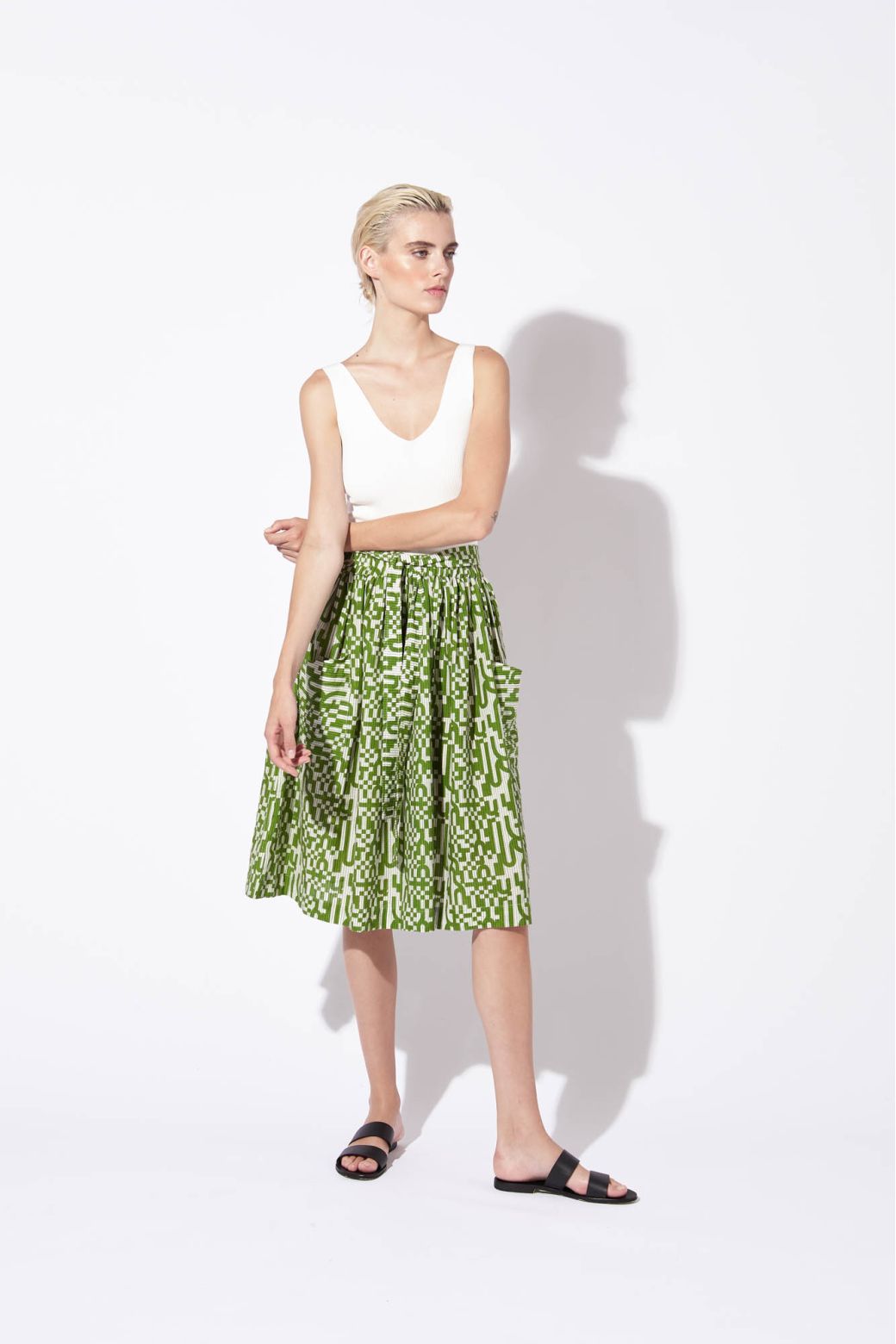 206 - JUPE SUZIE DAMIER MOUSSE LOT DE 2