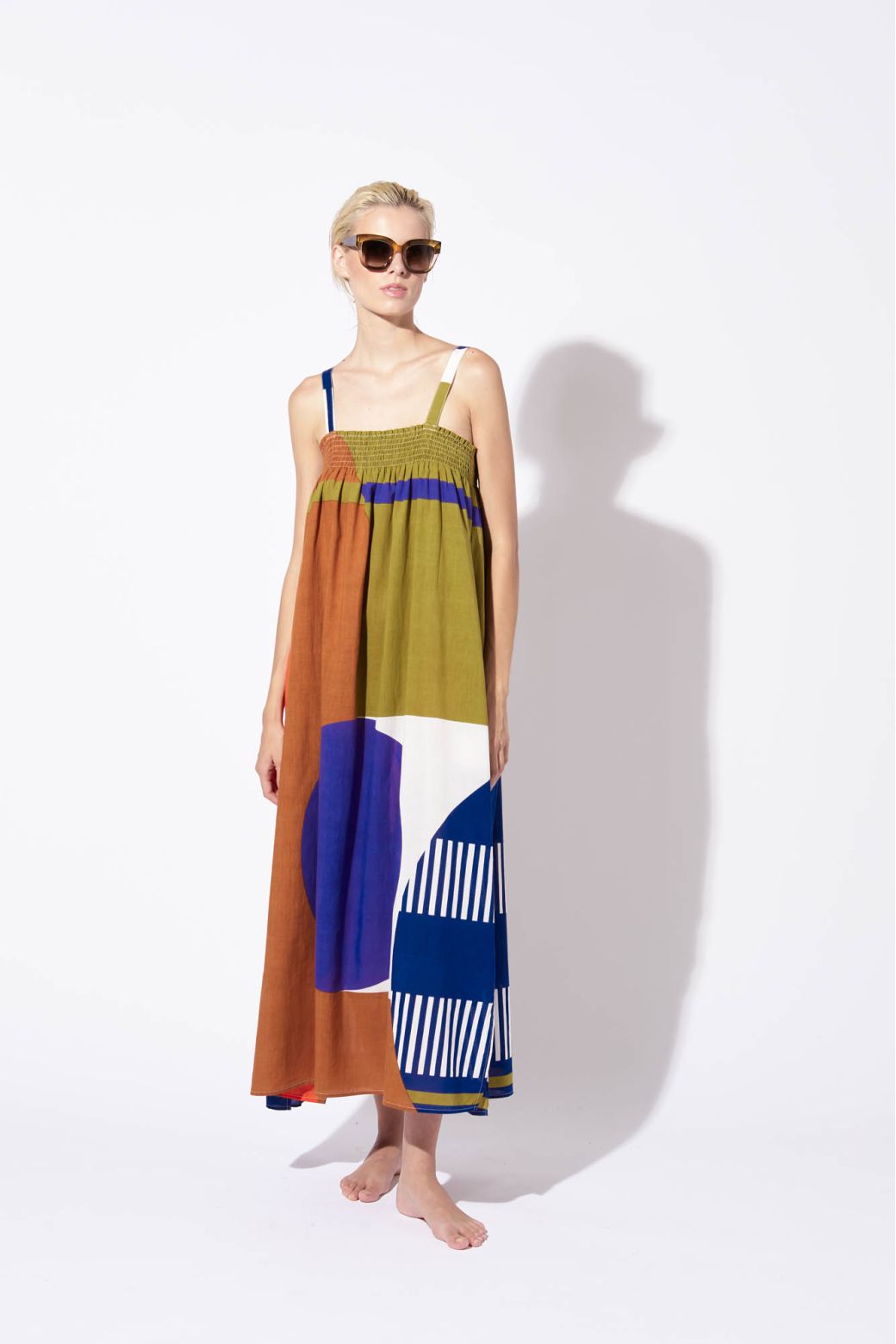 220 - RUST KHAKI DRESS SS22 IRIS ABSTRACT PACK OF 2