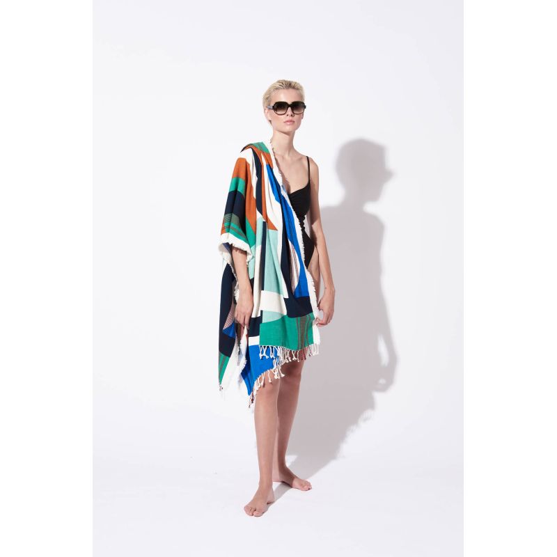 102 - DRAP DE PLAGE SUPERSONIC BLEU LOT DE 2