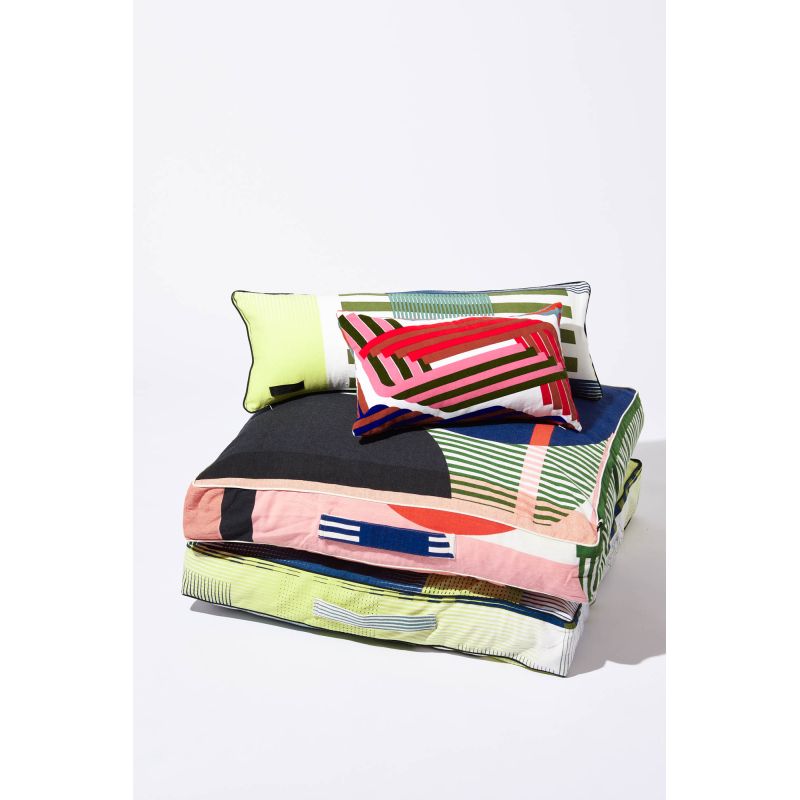 100 - KHAKI FLOOR CUSHION VIBRANT PACK OF 2