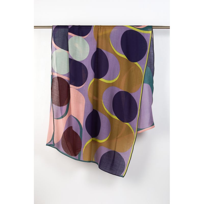 C - FOULARD ONDE PARME MARINE LOT DE 2