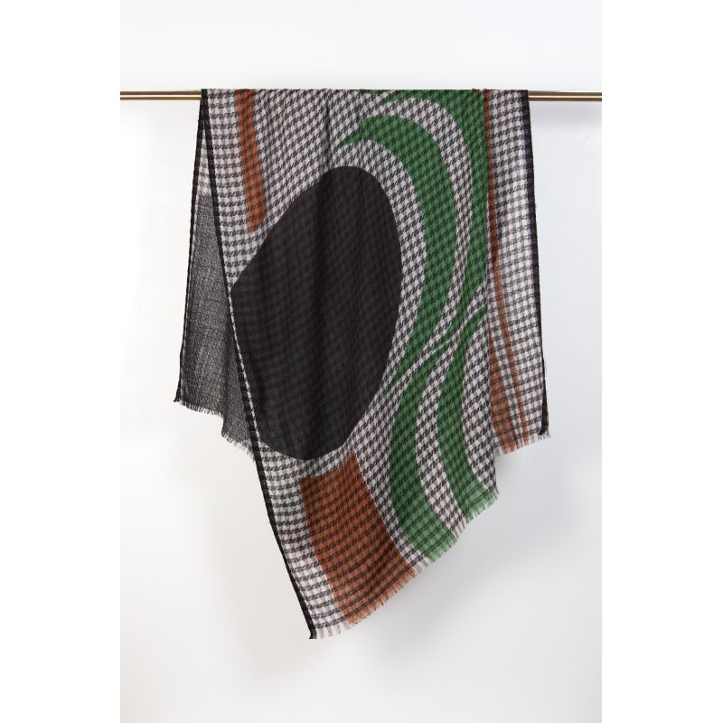 J - FOULARD DÉCOR NOIR LOT DE 2