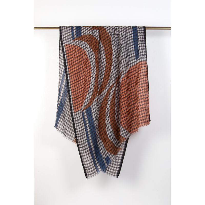 J - FOULARD DÉCOR ORANGE LOT DE 2