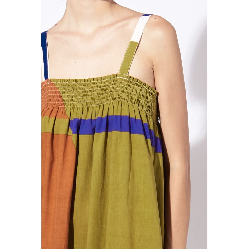 220 - RUST KHAKI DRESS SS22 IRIS ABSTRACT PACK OF 2