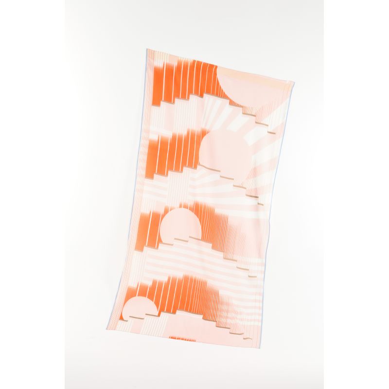 L - Foulard Soleil Levant Vermillon Lot De 2
