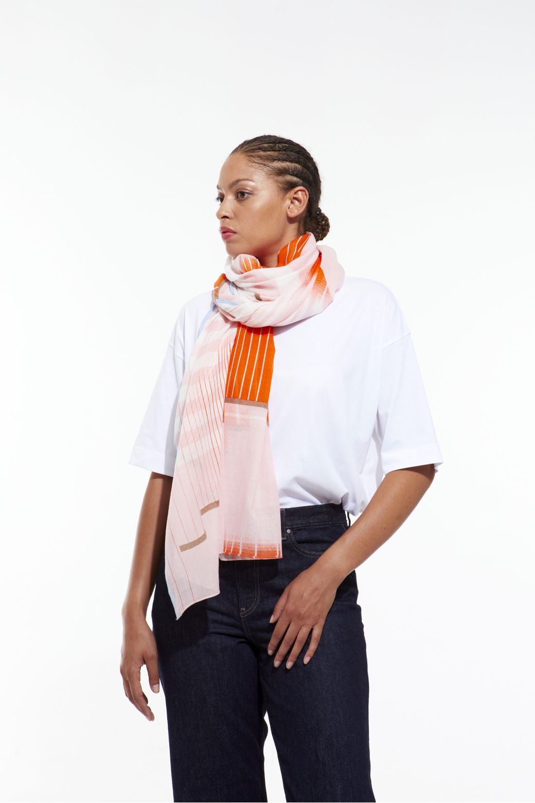 L - Foulard Soleil Levant Vermillon Lot De 2