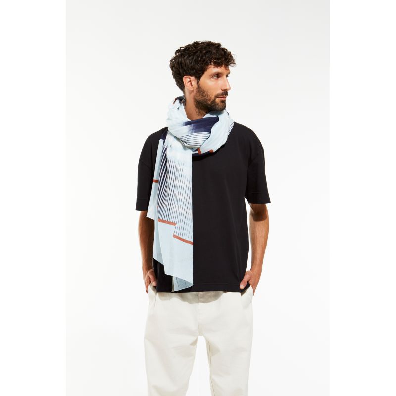L - Foulard Soleil Levant Marine Lot De 2