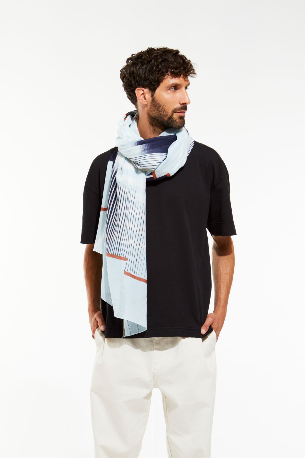 L - Foulard Soleil Levant Marine Lot De 2