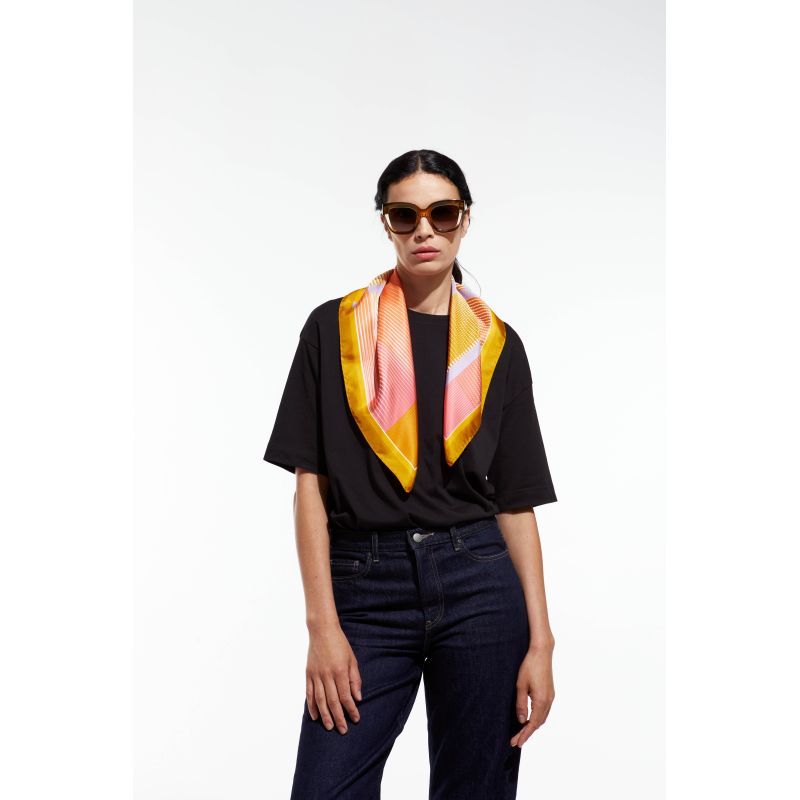 B - Foulard Vibrant Orange Lot De 2