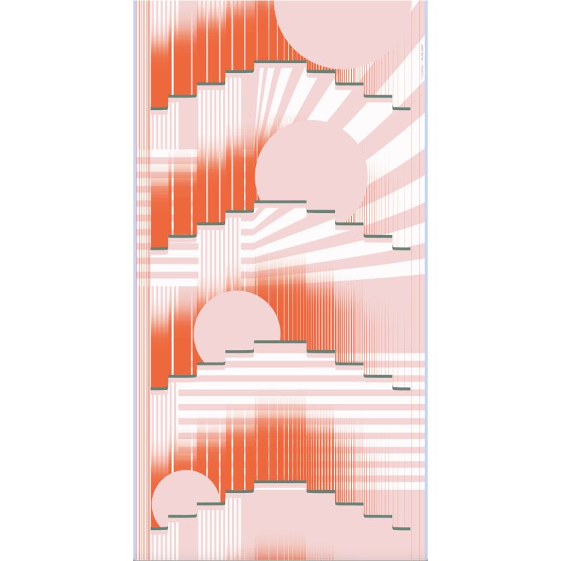 L - Foulard Soleil Levant Vermillon Lot De 2