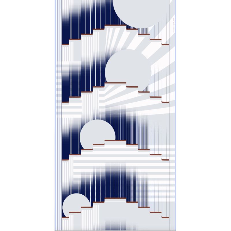 L - Foulard Soleil Levant Marine Lot De 2