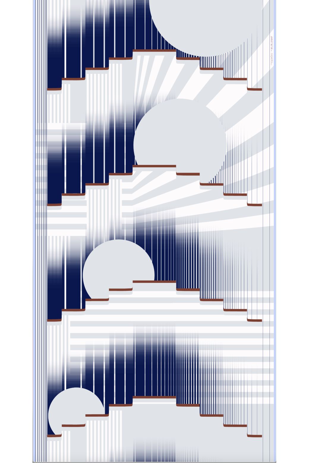 L - Foulard Soleil Levant Marine Lot De 2