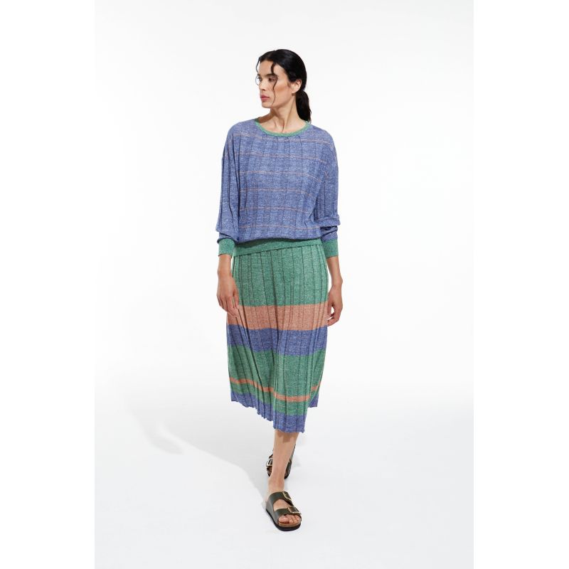 154 - Top Victoria Jaspe Tan Bleu Lot De 2