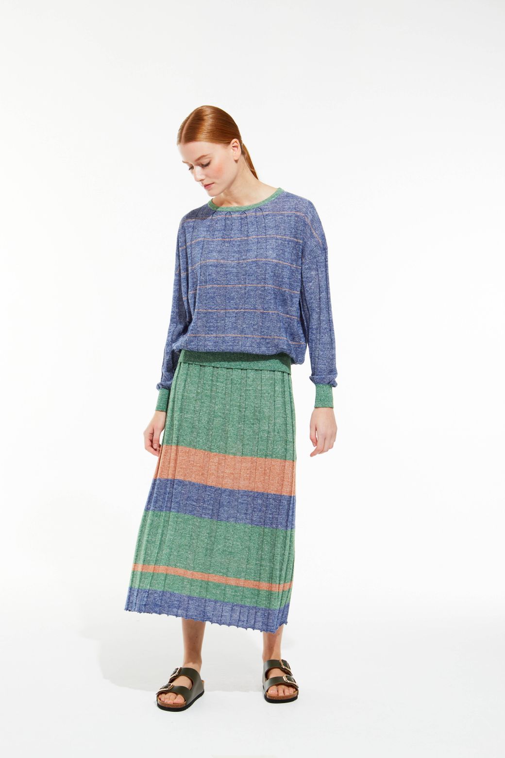 154 - Top Victoria Jaspe Tan Bleu Lot De 2