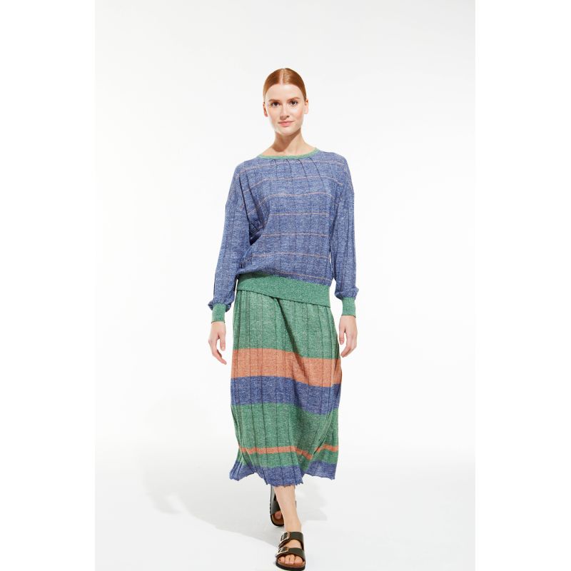 154 - Blue Tan Lisa Jaspe Skirt Pack Of 2