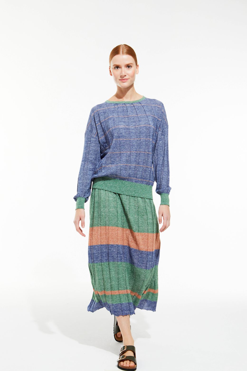 154 - Blue Tan Lisa Jaspe Skirt Pack Of 2