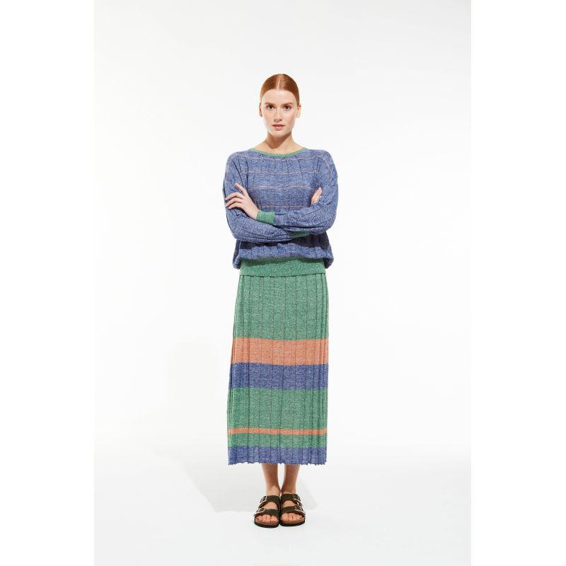 154 - Blue Tan Lisa Jaspe Skirt Pack Of 2