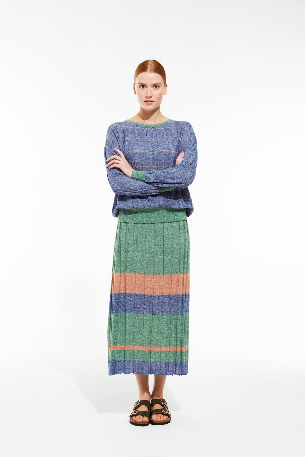 154 - Blue Tan Lisa Jaspe Skirt Pack Of 2