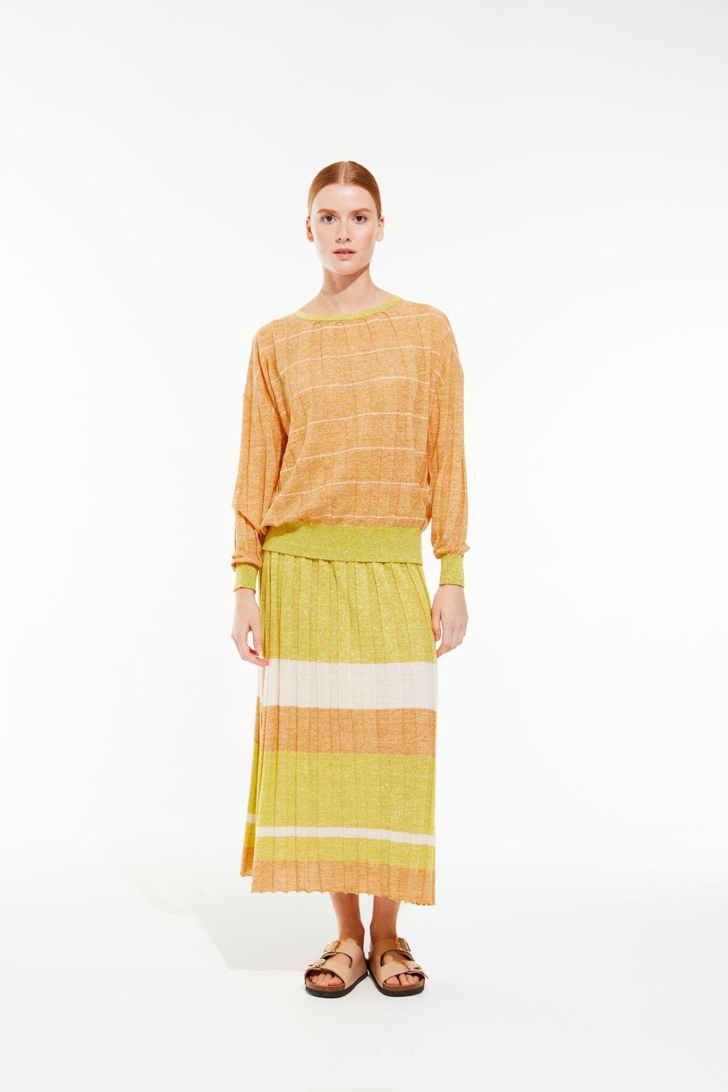 154 - Jupe Lisa Jaspe Ambre Naturel Lot De 2