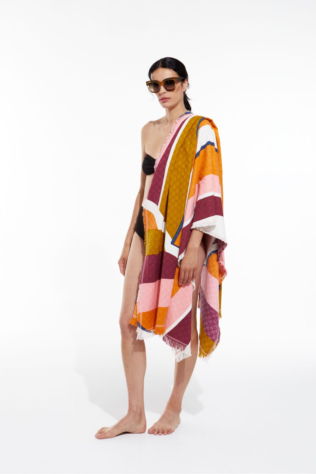 302 - Drap De Plage La Vague Rose Lot De 2