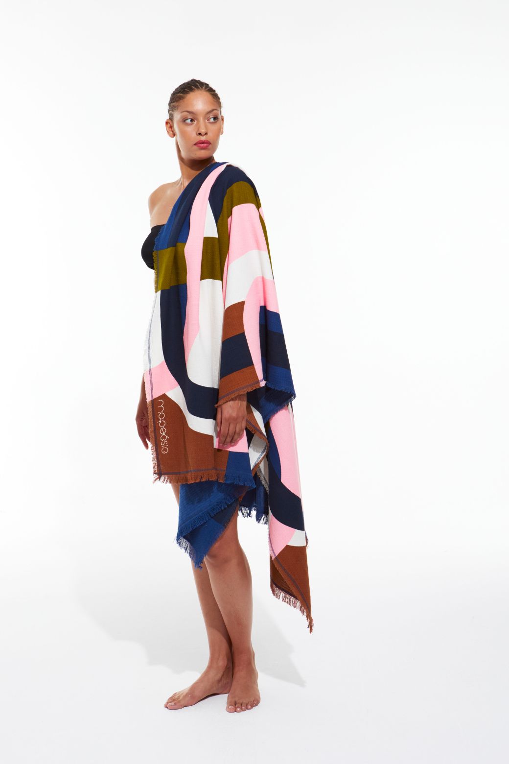 303 - Drap De Plage Supersonic Kaki Rose Lot De 2