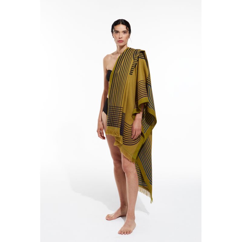 304 - Drap De Plage Dylan Kaki Lot De 2