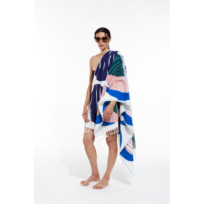 305 - Drap De Plage Cinetique Lilas Lot De 2