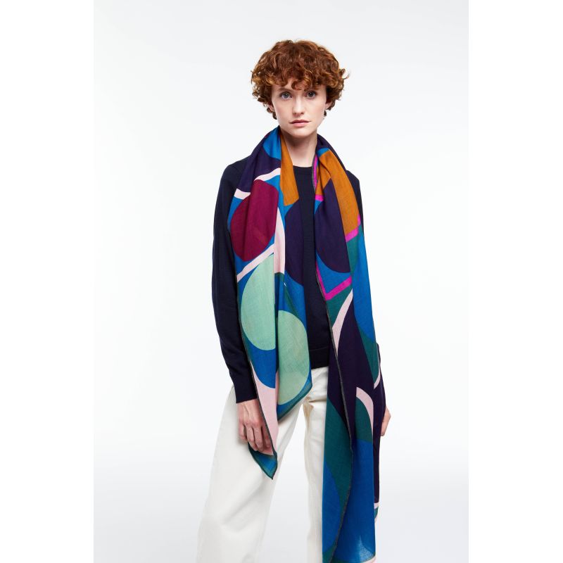 C - FOULARD ONDE BLEU LOT DE 2