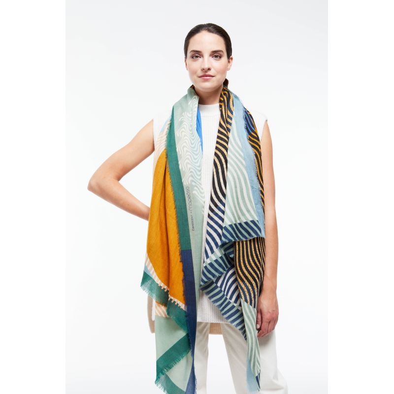 H - FOULARD ÉVANESCENT SAUGE LOT DE 2