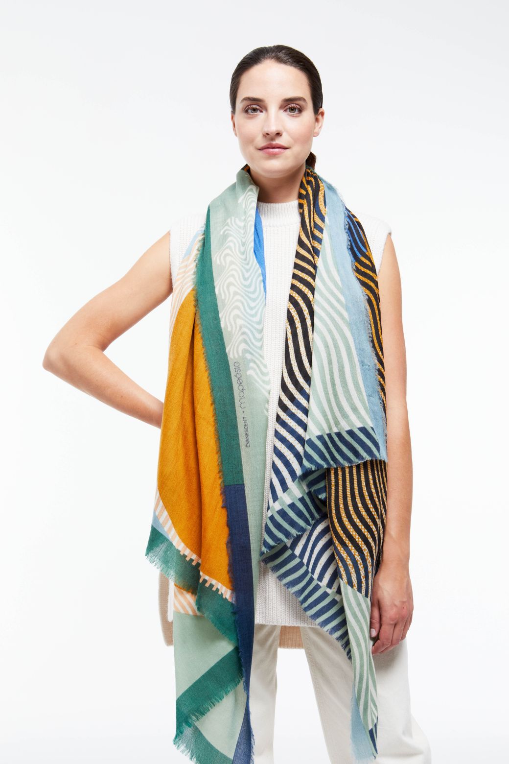 H - FOULARD ÉVANESCENT SAUGE LOT DE 2