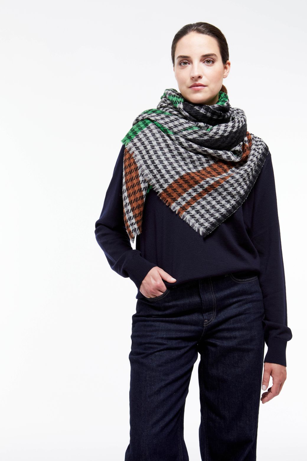 J - FOULARD DÉCOR NOIR LOT DE 2