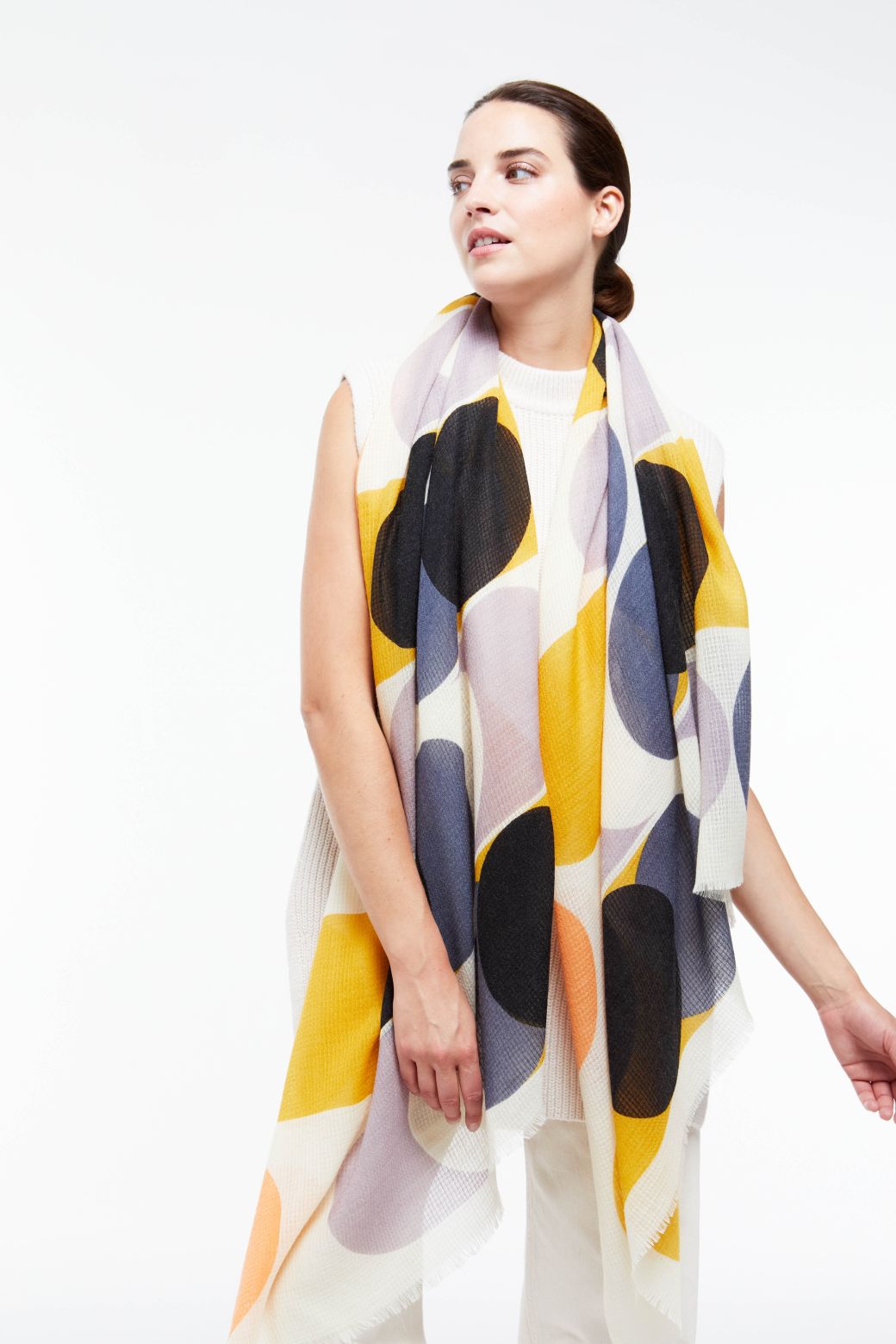 L - FOULARD ONDULATION FAUVE LOT DE 2