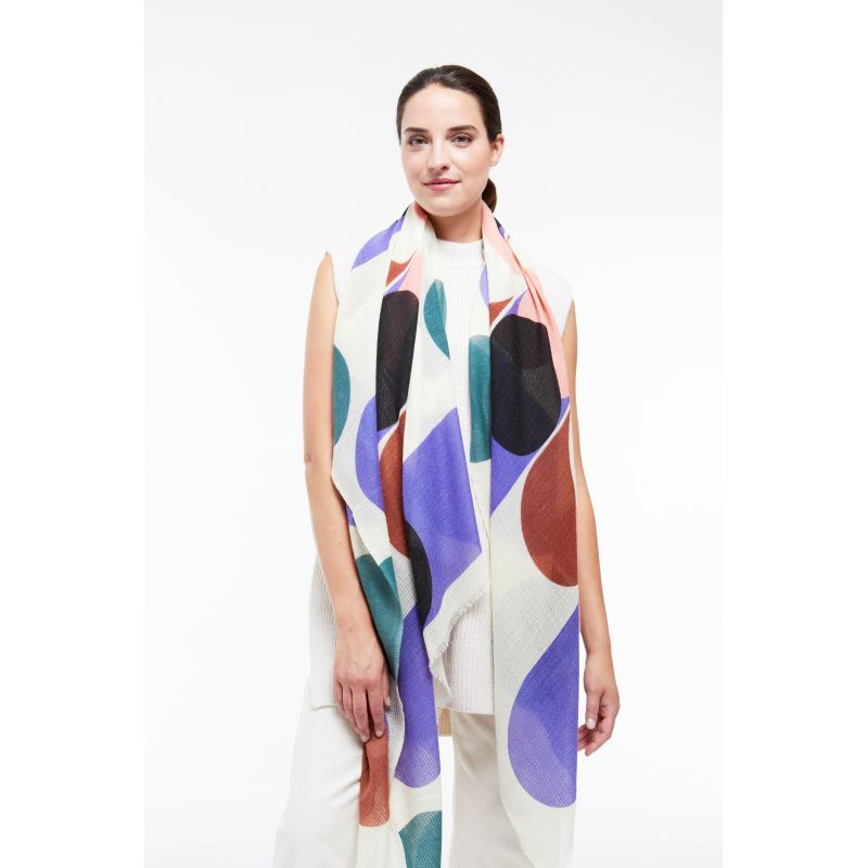 L - FOULARD ONDULATION VIOLET LOT DE 2