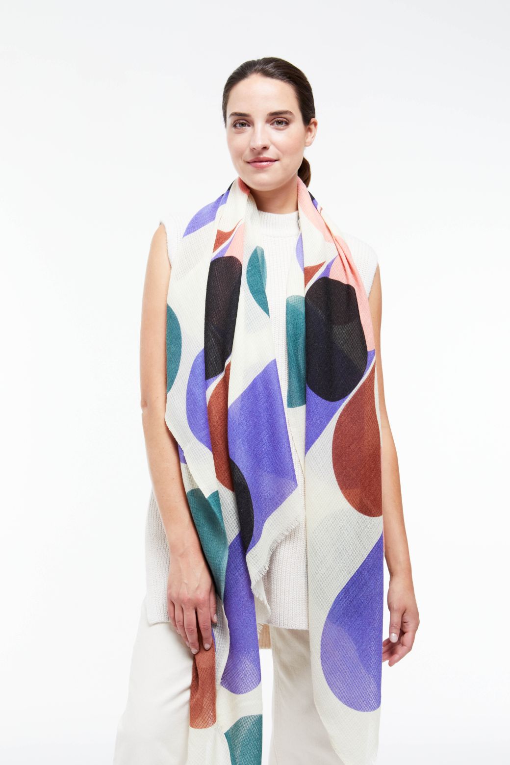 L - FOULARD ONDULATION VIOLET LOT DE 2