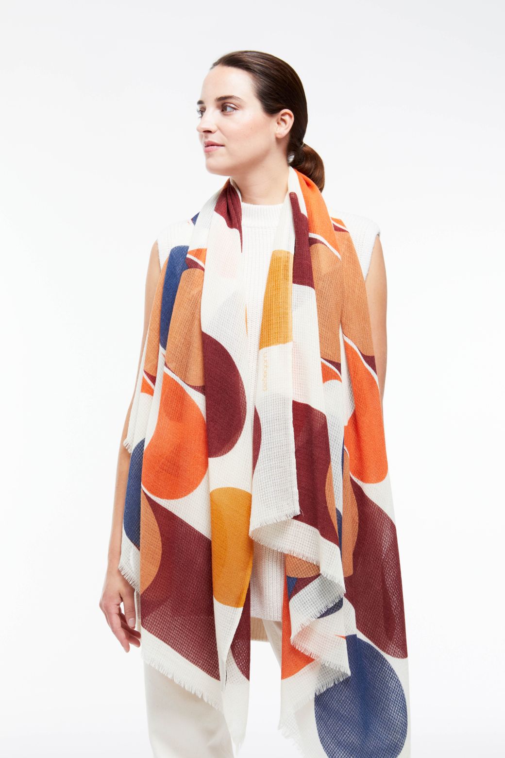 L - FOULARD ONDULATION BORDEAUX LOT DE 2