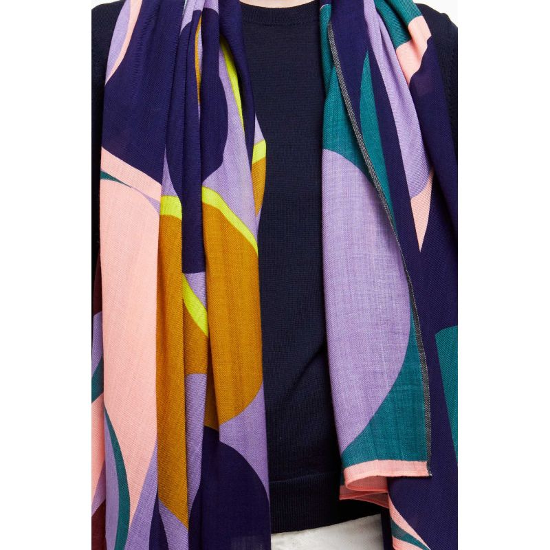 C - FOULARD ONDE PARME MARINE LOT DE 2