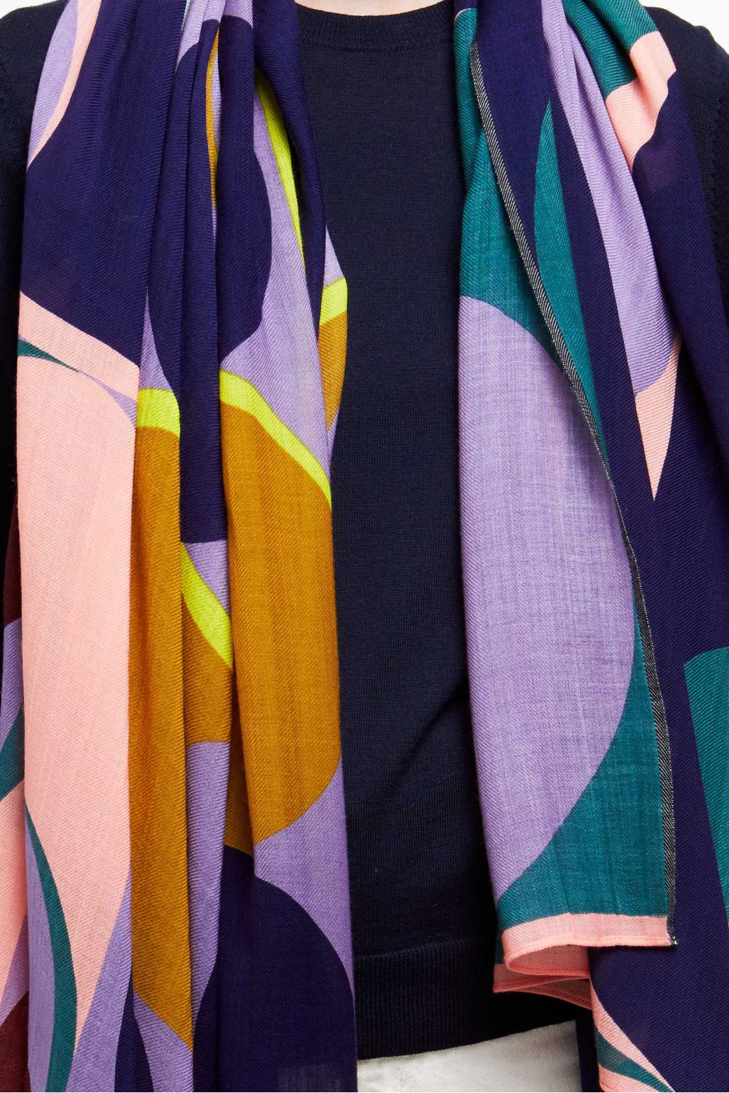 C - FOULARD ONDE PARME MARINE LOT DE 2