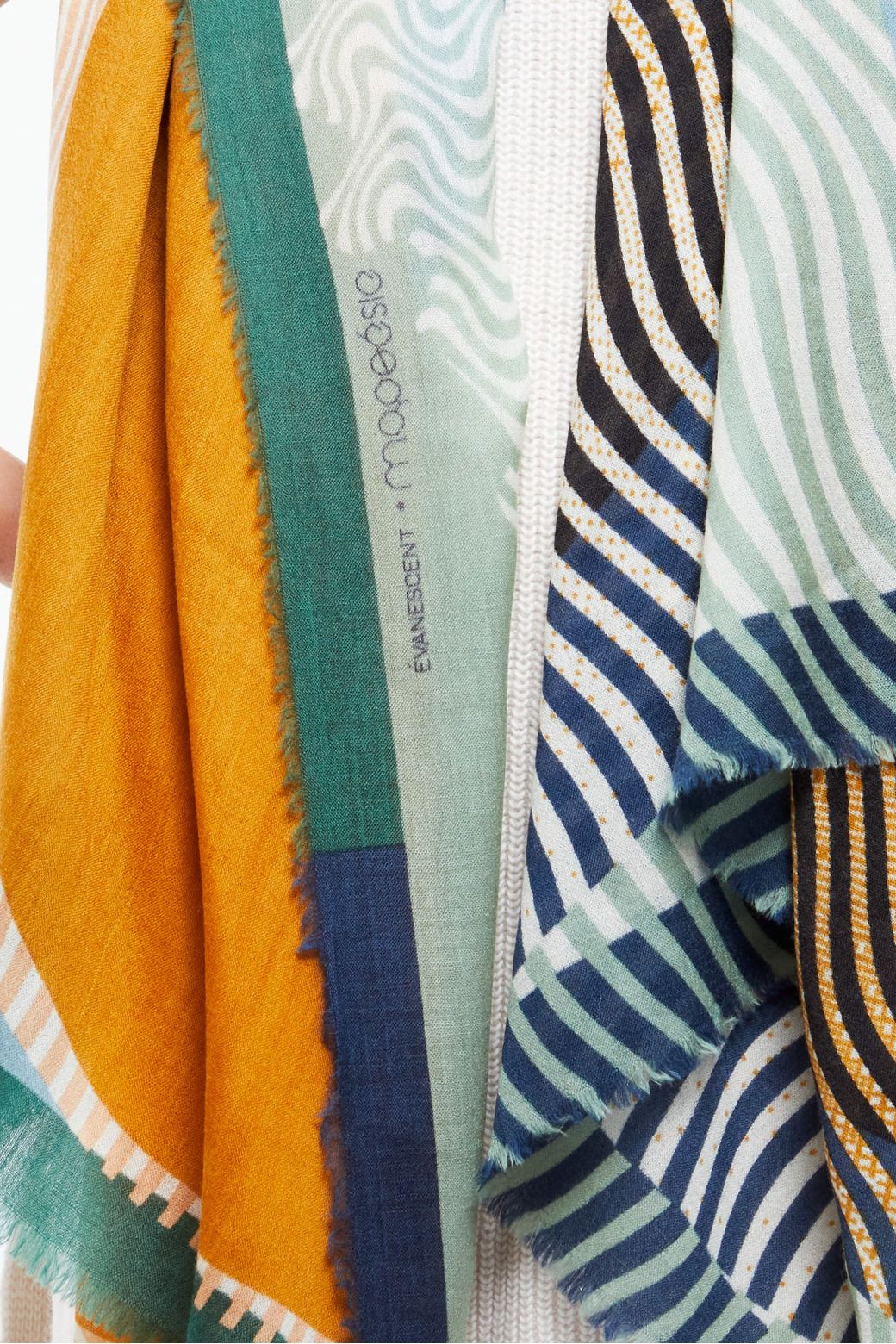 H - FOULARD ÉVANESCENT SAUGE LOT DE 2