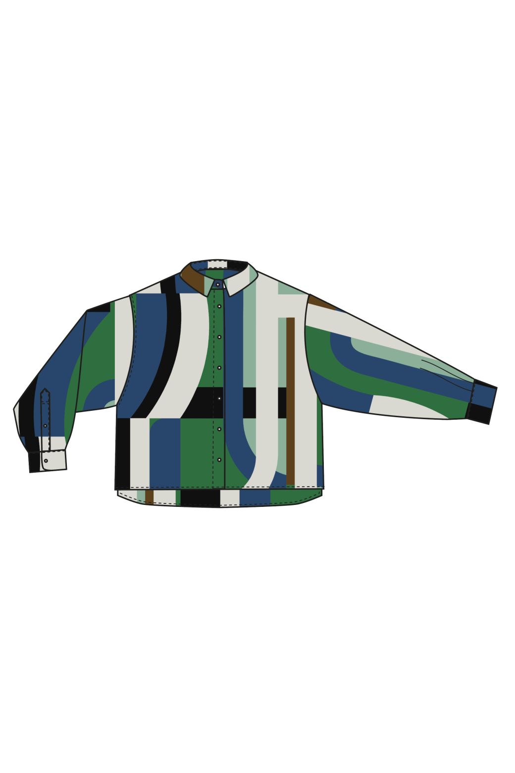 100 - Chemise Rosalie Supersonic Bleu Vert Lot De 2