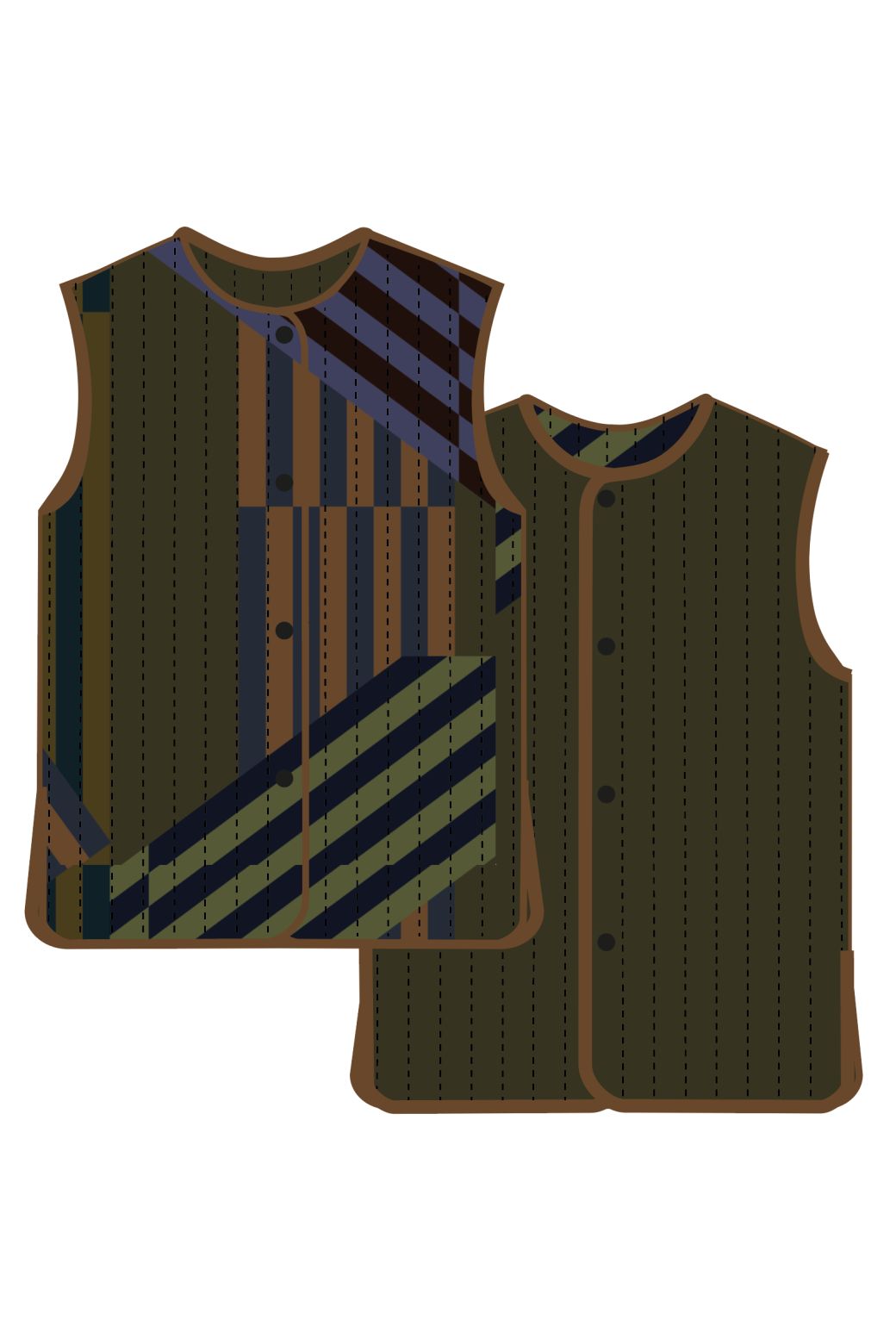 105 - Veste RversibleHugo Shibuya Kaki Lot De 2