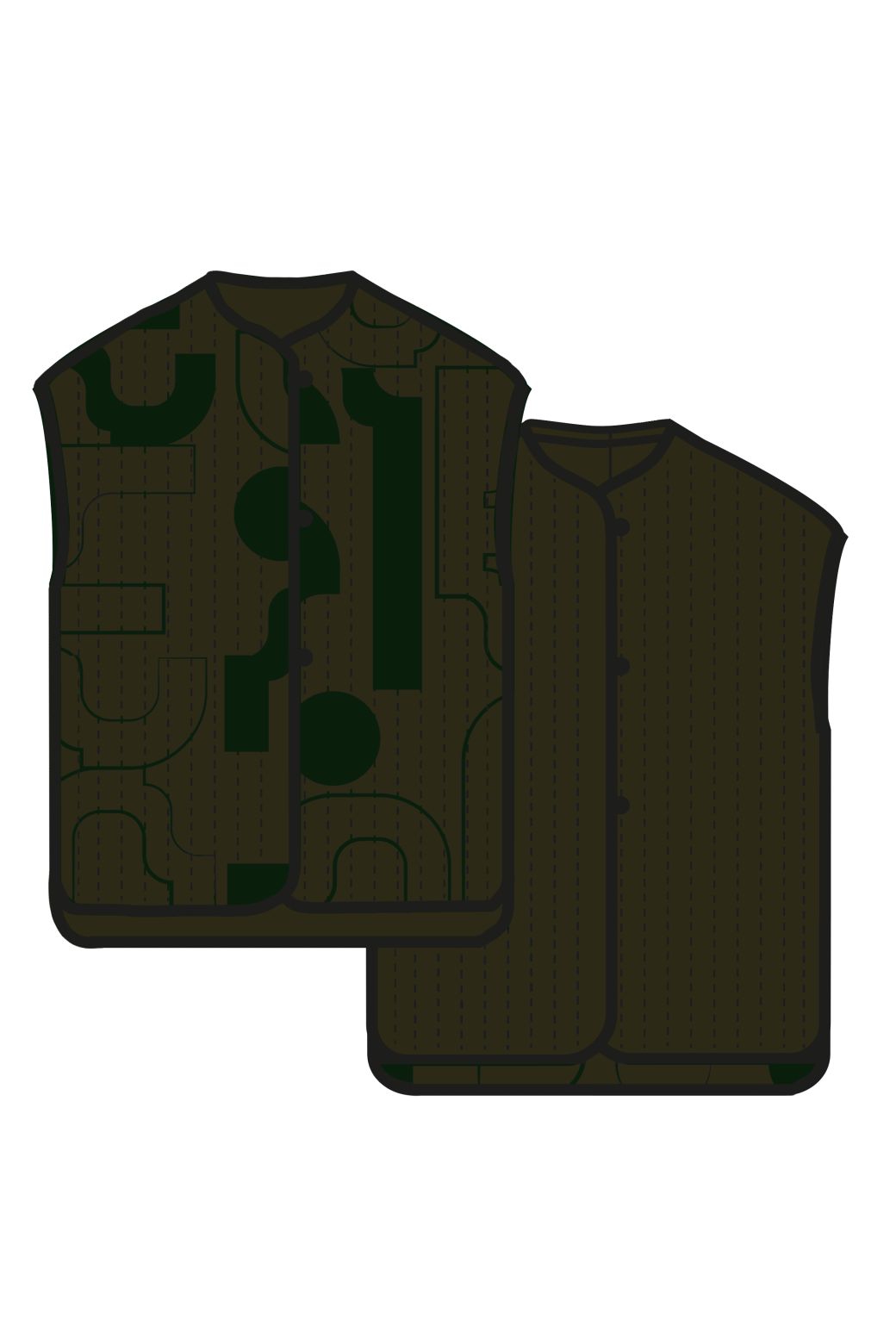 108 - Veste Pablo Lyrique Bicolor Kaki Lot De 2