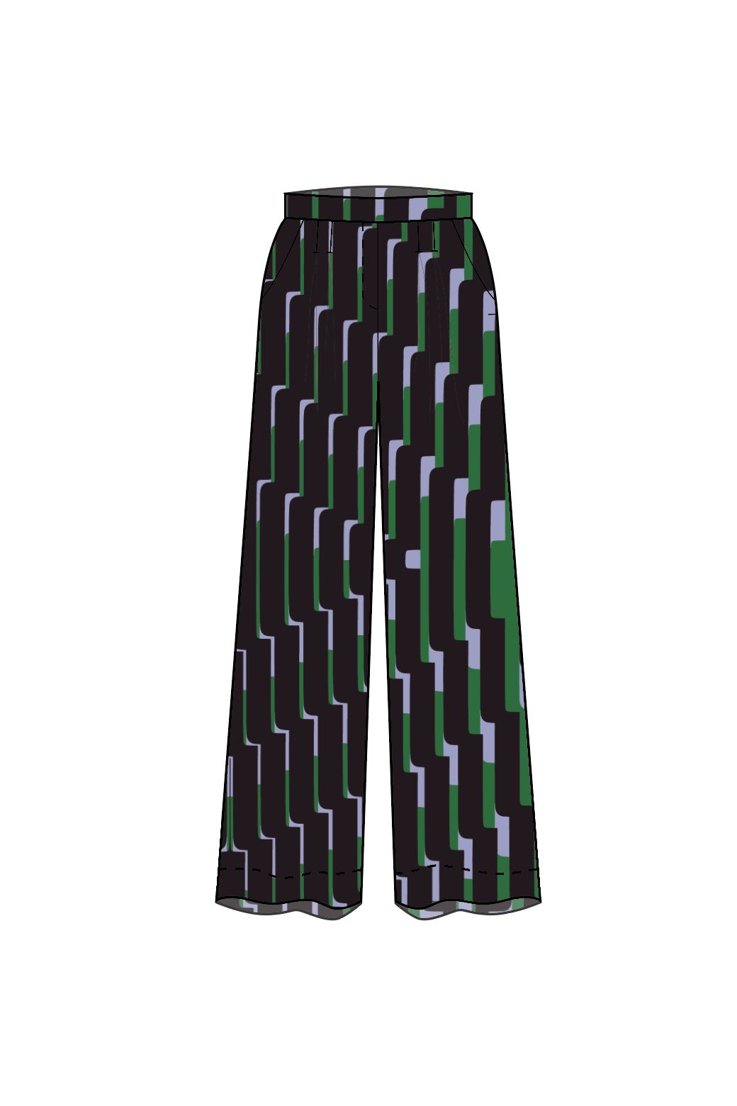 110 - Pantalon Penelope Celeste Vert Lot De 2